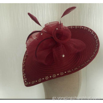 NEW-Γυναικεία Σατέν Καπέλα Εκκλησιών Fascinators --YJ82